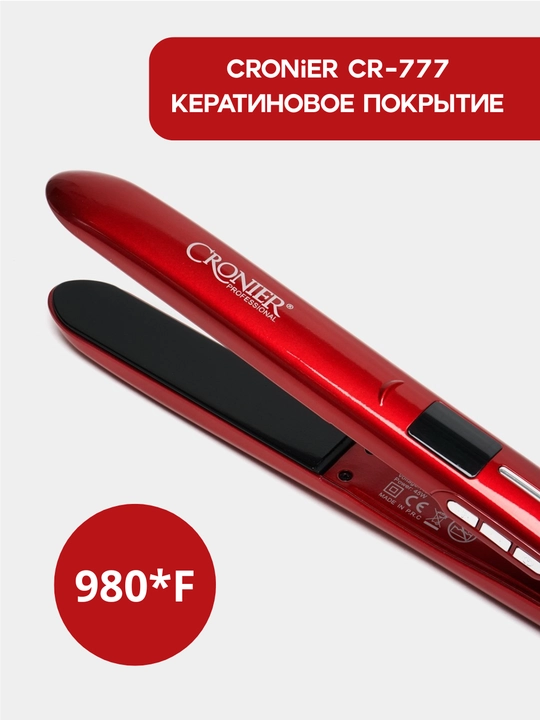 Keratin soch tekislovchi dazmol Cronier CR-777, LED displeyli