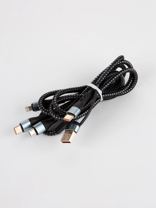 Кабель для зарядки 3 в 1, iPhone, Samsung, Redmi, Type-C, Lightning - 