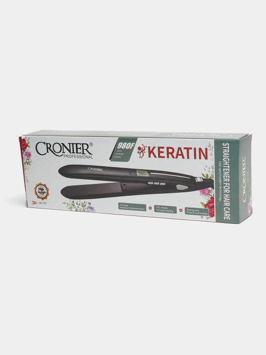 Keratin soch tekislovchi dazmol Cronier CR-777, LED displeyli