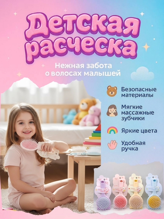 Bolalar uchun taroq, qizlar taroqi, massaj taroq - 