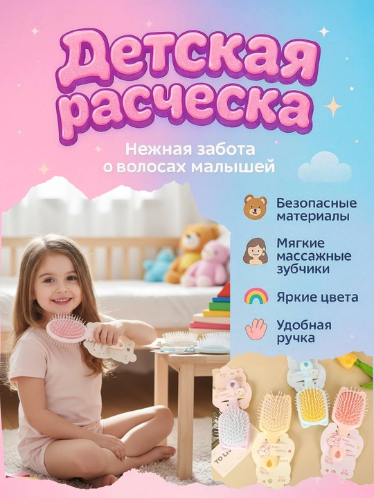 Детская расческа, расческа для девочек, массажная расческа