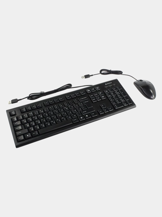 A4Tech KR-8520D USB klaviatura va sichqoncha to‘plami, multimedia tugmali optik sichqoncha - 