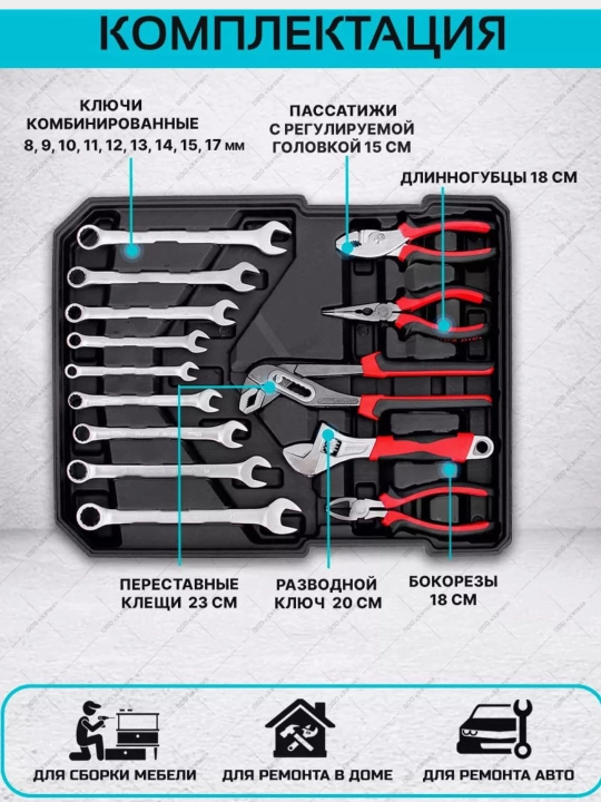 Набор ключей инструментов, для дома и автомобиля LFINE, 46/85/94/108/121/187/216