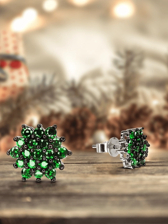 Серьги из серебра 925 пробы с родием, вставки: Фианит OS00137E-0S-0KC
