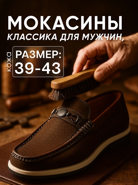 Zamonaviy erkaklar poyabzali, loferlar, tuflilar, mokasinlar, 39-43 o‘lchamlarda - 