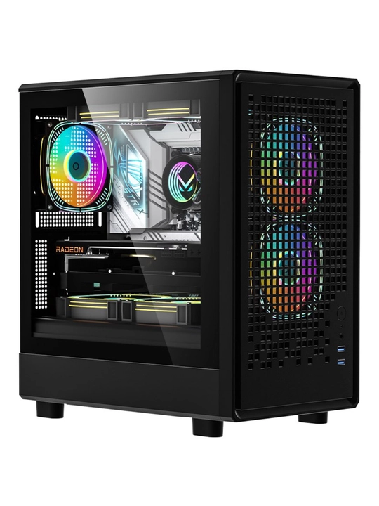 Air Mesh G2 Black kompyuter korpusi, zamonaviy Gaming Case, Tempered Glass oynali dizayn - 