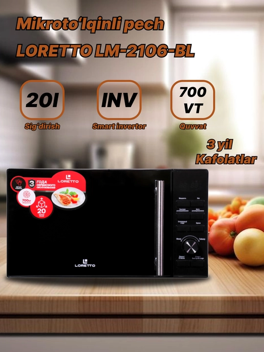 Mikroto'lqinli pech Loretto LM-2101, LM-2102, LM-2103, LM-2104, LM-2105, LM-2302, LM-2306