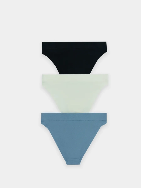 Panties ayollar sliplari baland bo'yli to'plam, 3 dona