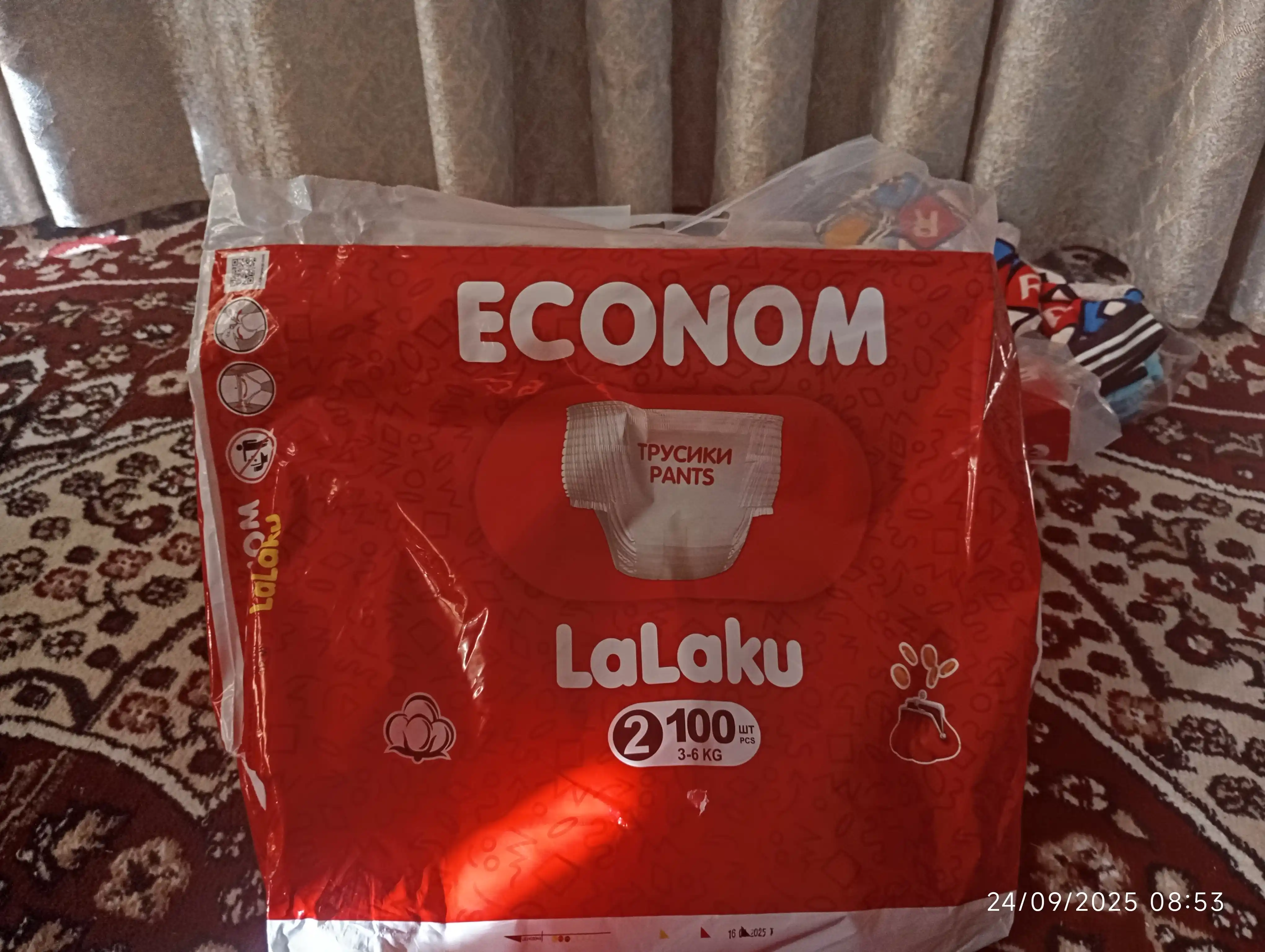 Taglik-trusiklar LaLaku Econom (ECONOM), o‘lchami 2 (3-6 kg), 100 dona