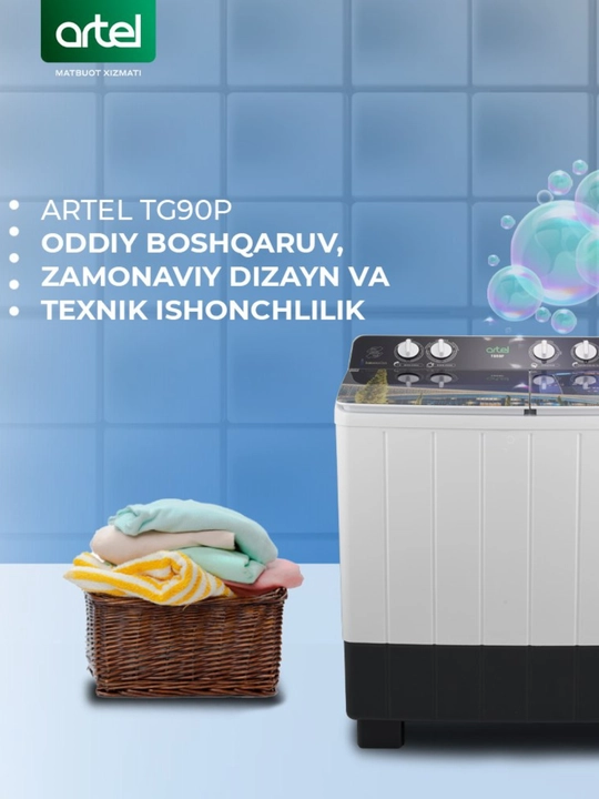 Kir yuvish mashinasi yarim avtomatik Artel ART-TG90P City 01 - 