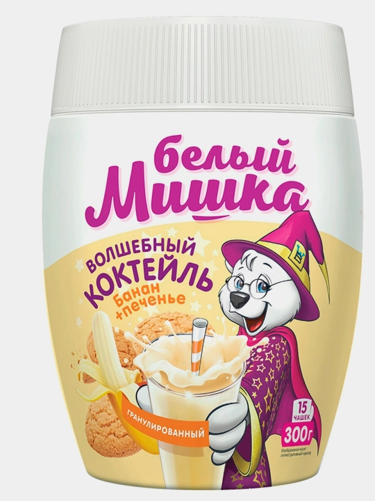 Kokteyl aralashmasi granulalari BELIY MISHKA Banana-Cookies PET, 300g - 