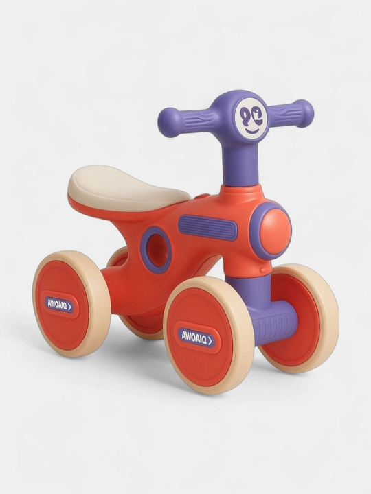 Bolalar to‘rt g‘ildirakli muvozanatlovchi velosipedi, pedalsiz, tolokar, aravacha