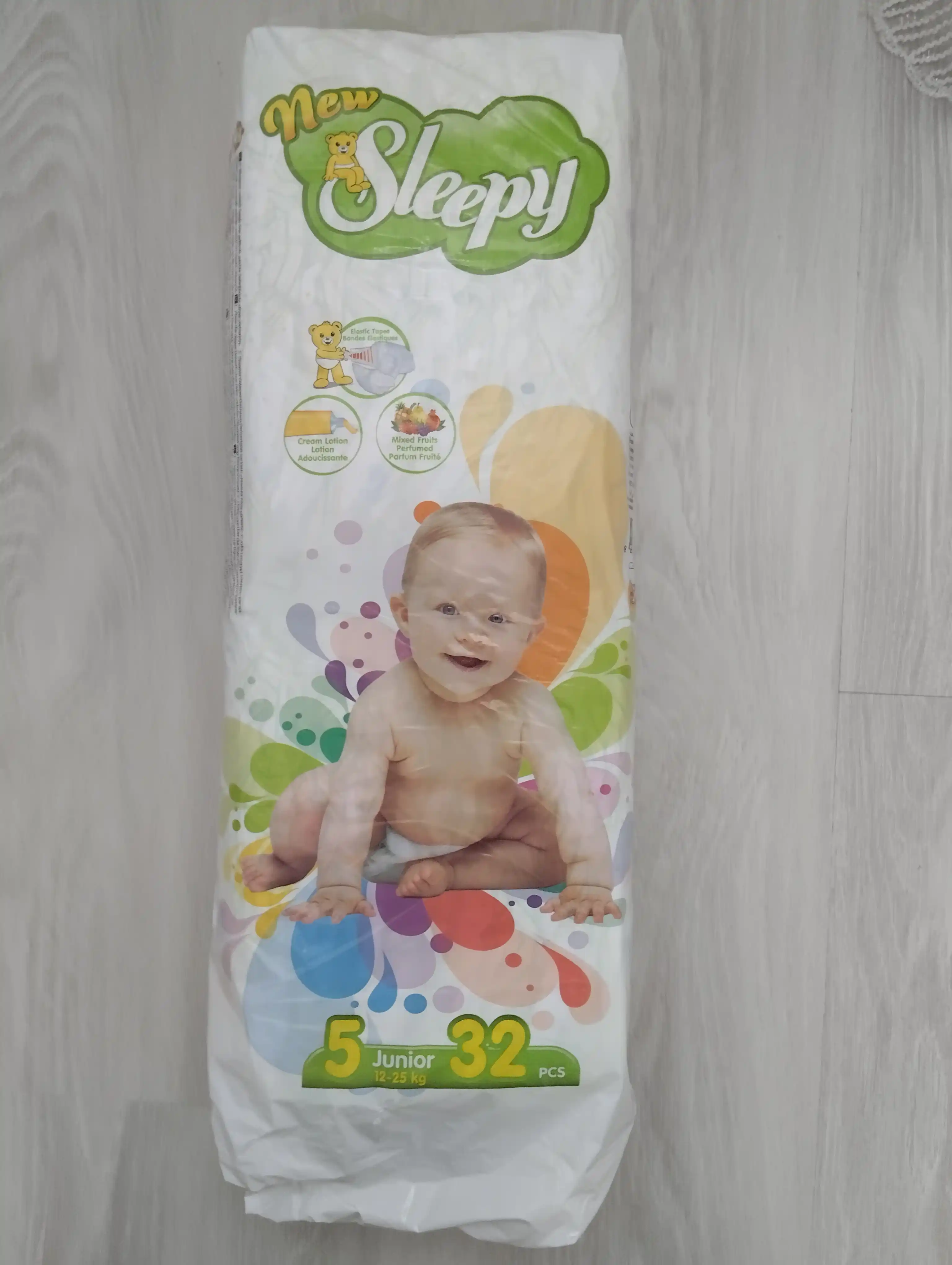 Детские подгузники NEW SLEEPY ECO - №5, 12-25 кг, 32 шт