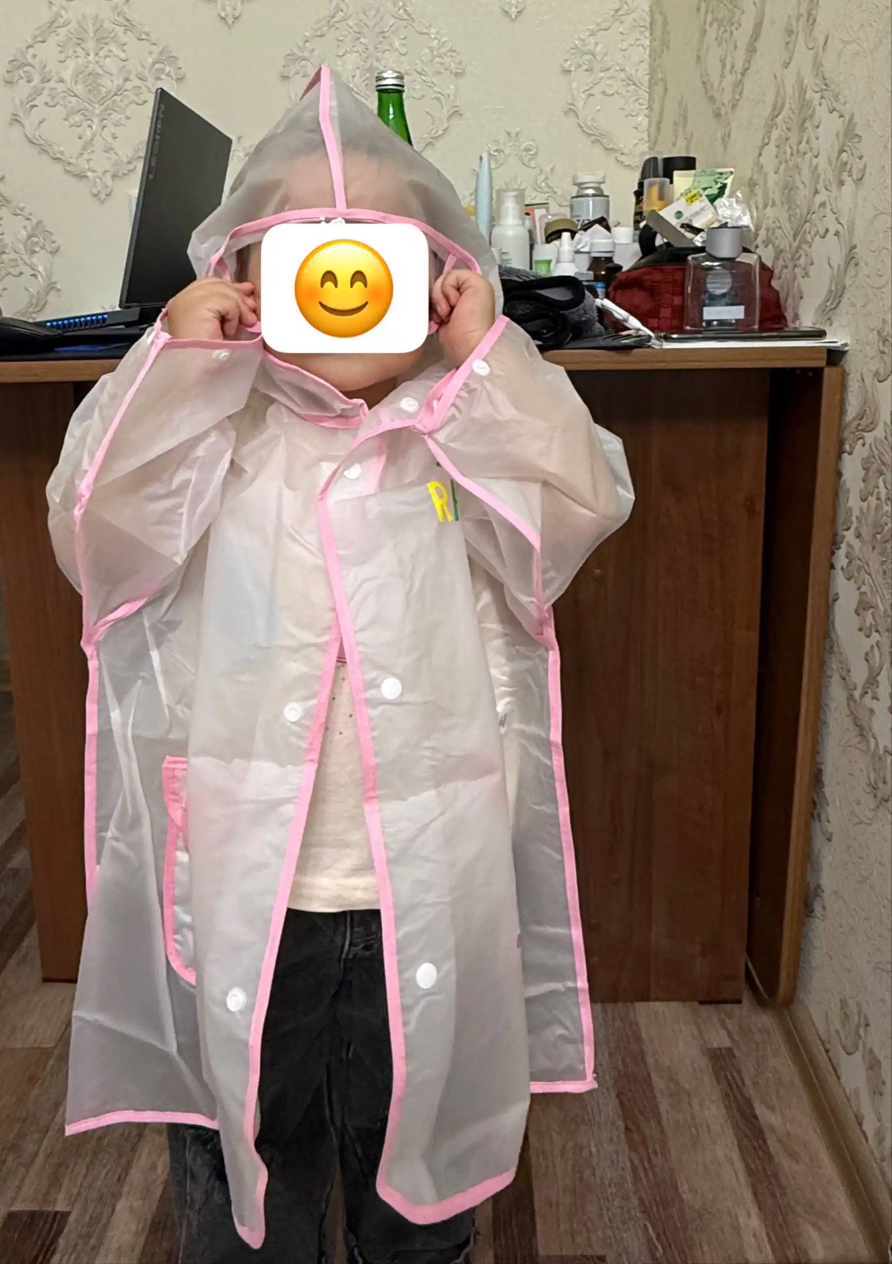 Дождевик детский, с капюшоном, для мальчиков и девочек, от 1 года до 7 лет