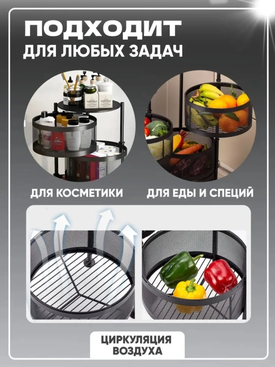 Металлическая кухонная полка для хранения, многоэтажная