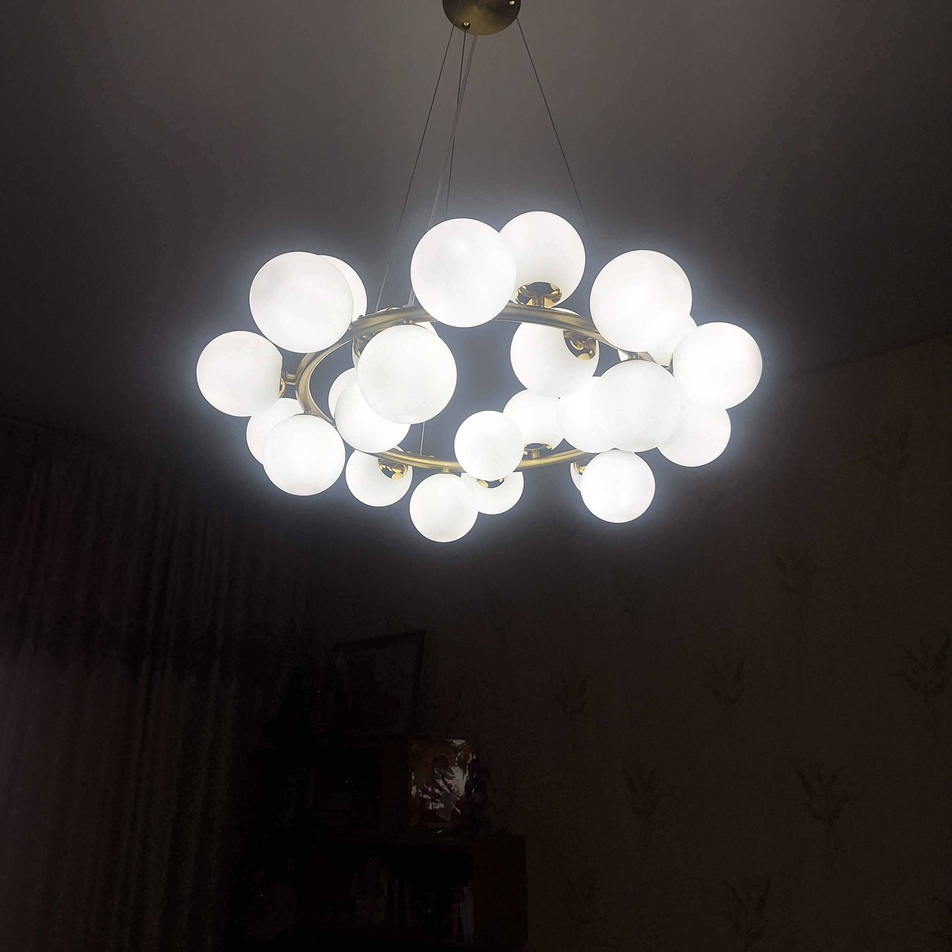 25 ta plafonli shift qandil, osma LED qandil, 2 xil rangda, sovg‘a sifatida lampochkalar