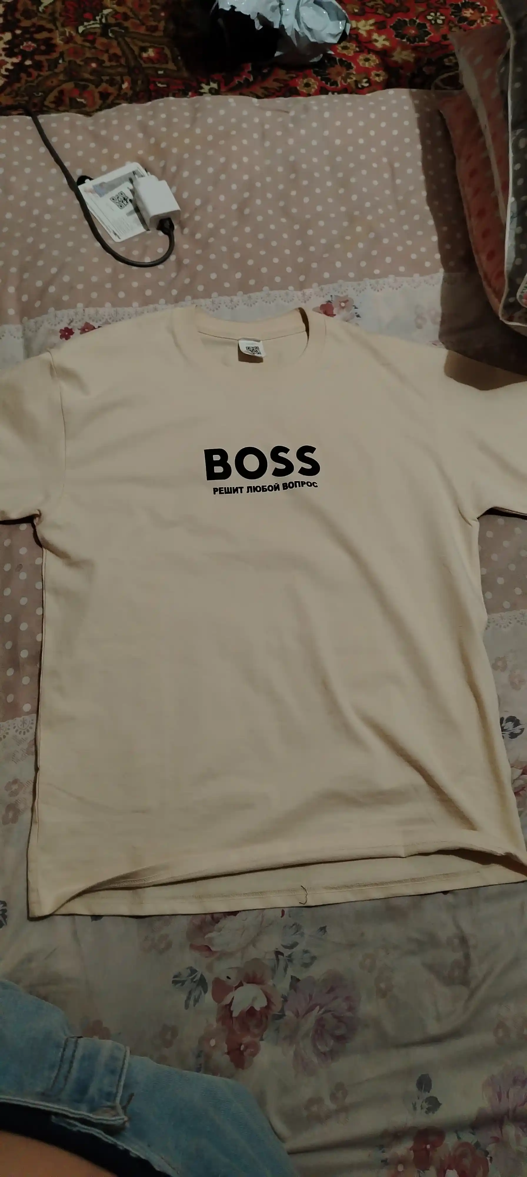 DTF наклейка на одежду BOSS решит любой вопрос, 15*15