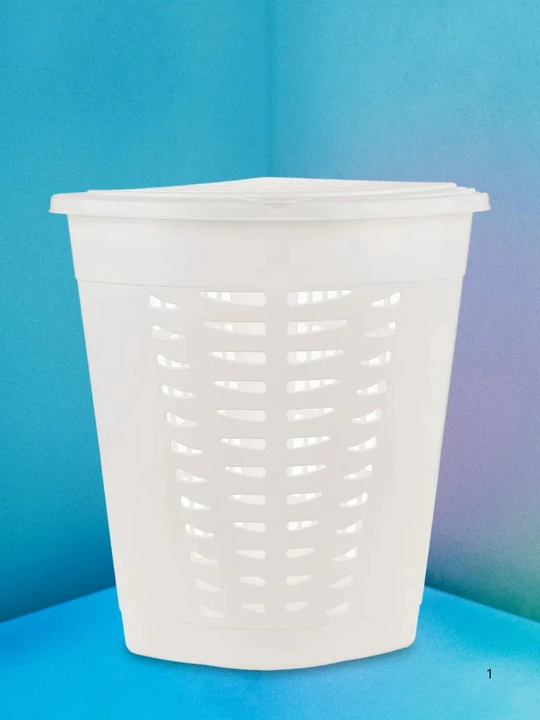 Qopqoqli oqlik savati (burchakli) 45L, Oq