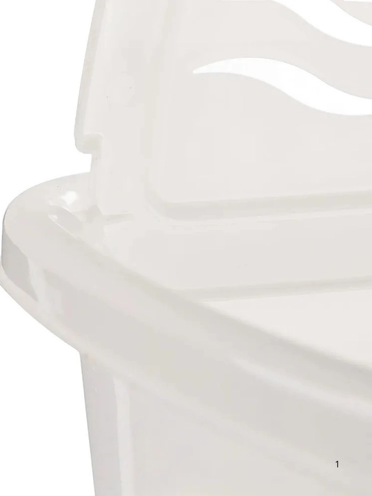 Qopqoqli oqlik savati (burchakli) 45L, Oq