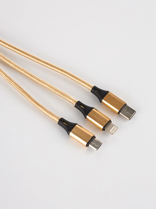 Универсальный зараядный кабель 3 в 1 iPhone, Micro USB, Type-C - 