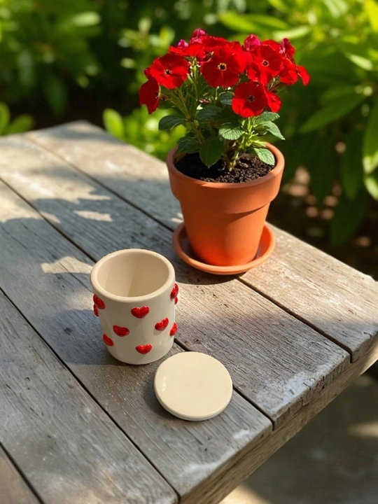 Dekorativ gips stakan "Amore", 6 × 6 × 8 sm