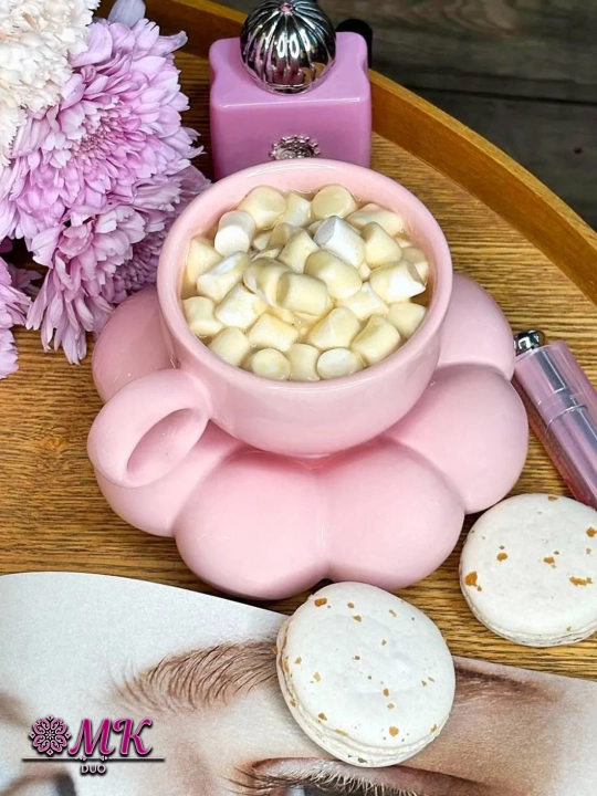 Choy jufti, 280 ml, keramika krujka likopcha bilan choy, qahva, kapuchino va latte uchun