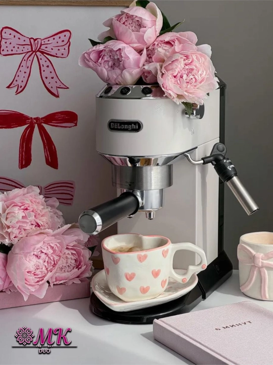 Choy jufti, 280 ml, keramika krujka likopcha bilan choy, qahva, kapuchino va latte uchun