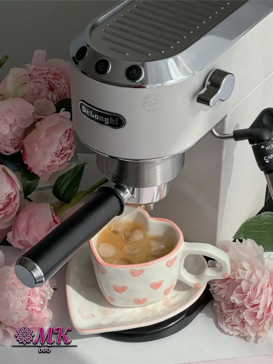 Choy jufti, 280 ml, keramika krujka likopcha bilan choy, qahva, kapuchino va latte uchun