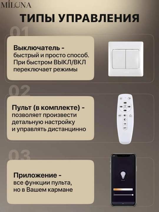 Shift qandil, yorug‘lik diodli, pultli, 3 xil yoritish rejimi, yorqinlikni sozlash