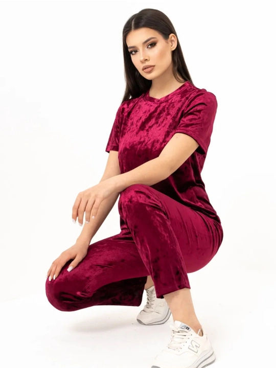 Домашний костюм, велюровый, с брюками Sarah, S