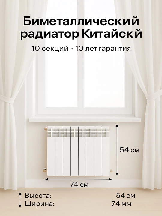 Радиатор биметалл батарея отопления 10 секций UM1335056