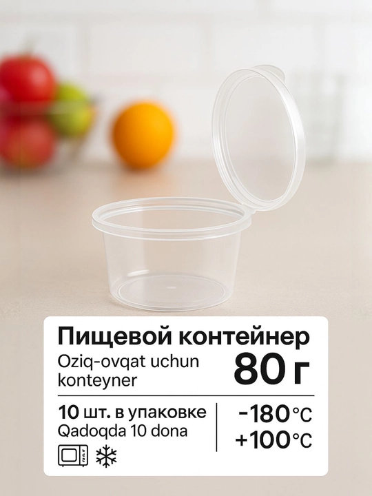 Контейнер для соуса с крышкой 80 гр