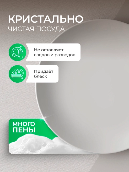 Гель для мытья посуды и детских игрушек SYNERGETIC "Сочное яблоко", 1 л