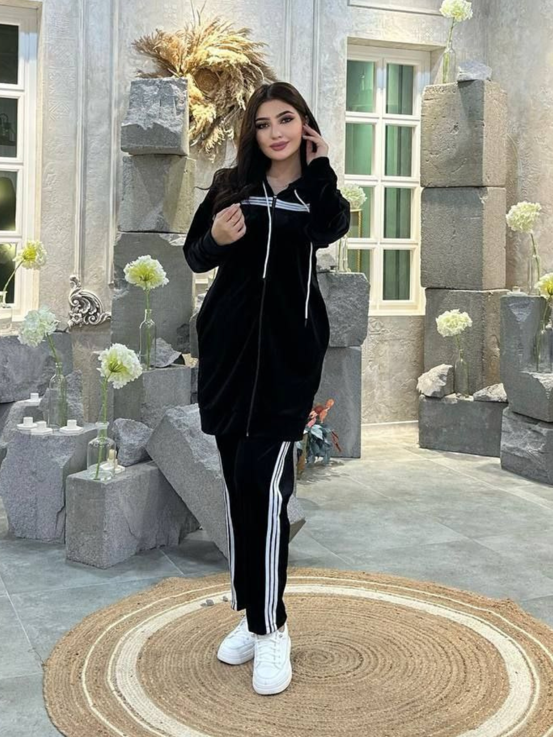 Ayollar va qizlar uchun qishki va bahorgi bambuk matosidan tayyorlangan sport kiyimlari - 