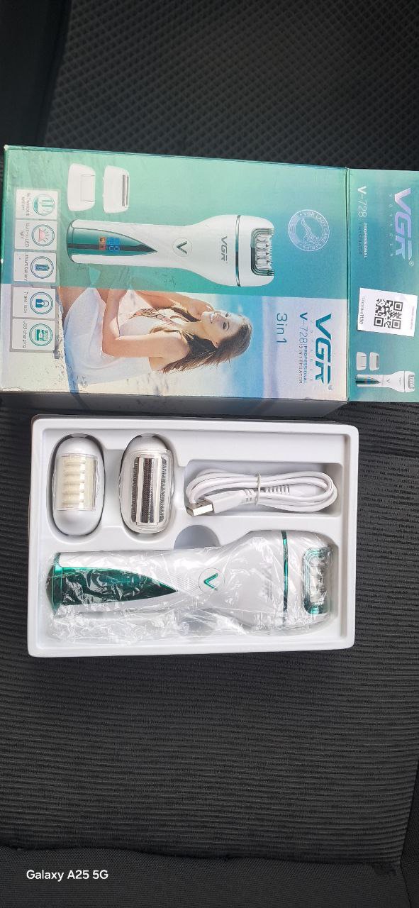 Ayollar uchun simsiz epilyator "VGR V - 705 / V - 726 / V - 728", tana depilyatori