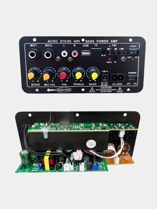 D10 OK HIEI Bluetooth audio usilitel paneli, USB TF FM AUX, 50W RMS, 120W max