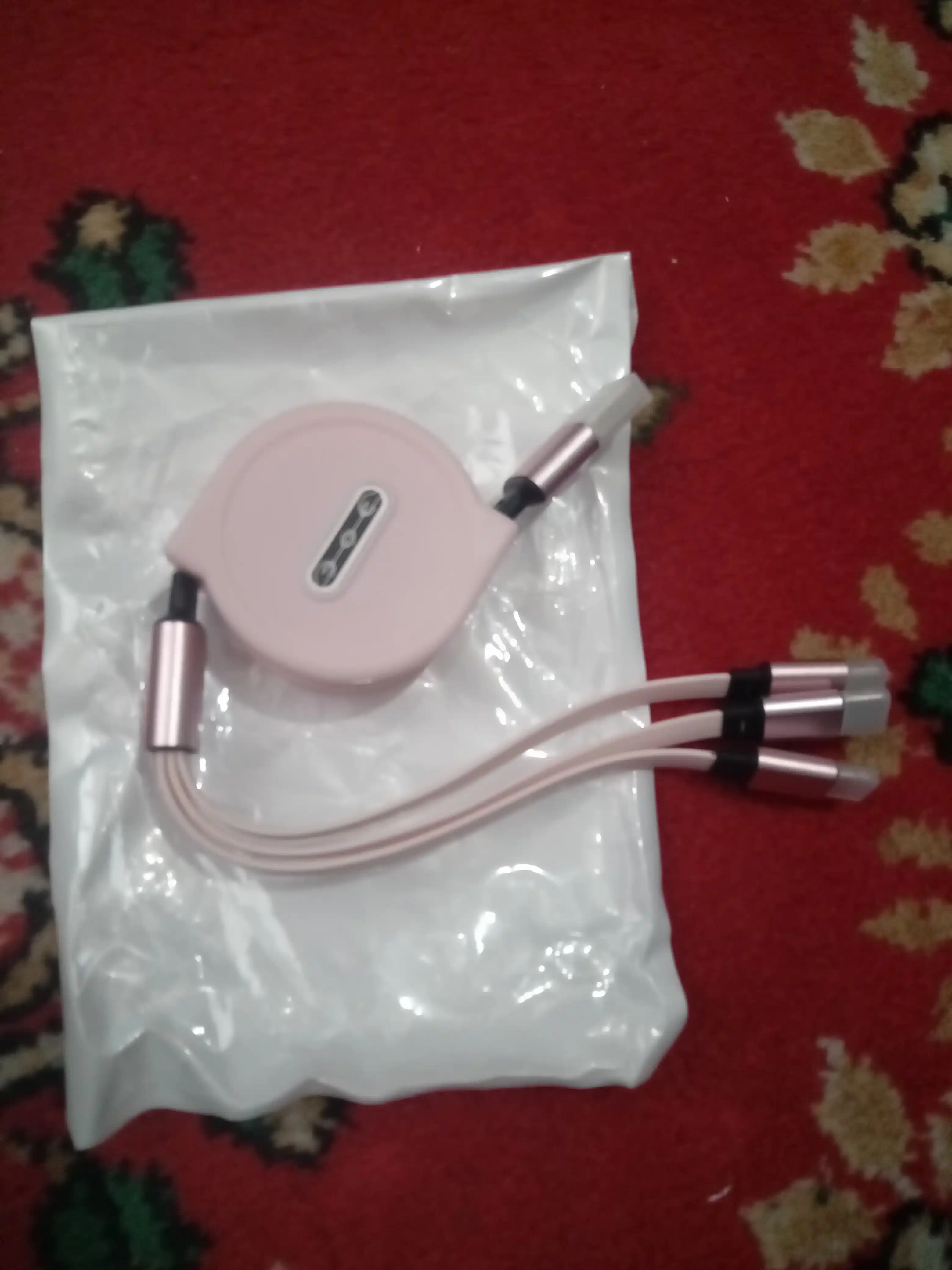 3 в 1, кабель-рулетка для зарядки: Type-C/Lightning/Micro USB, быстрая зарядка