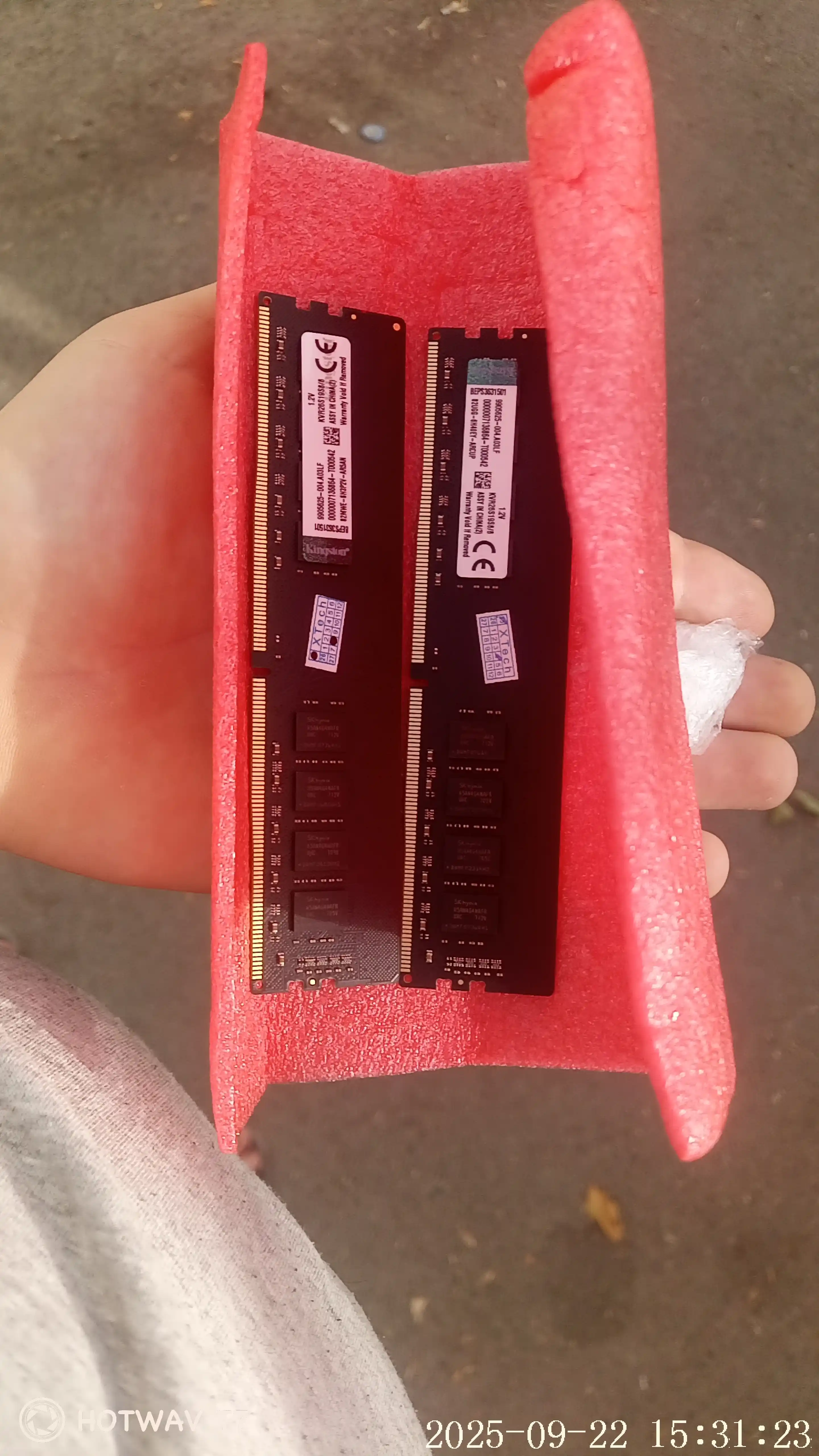Operativ xotira DDR3,4,5 1333, 1600, 2666, 3200, 5600 MHz, Kingston OEM, qora rang