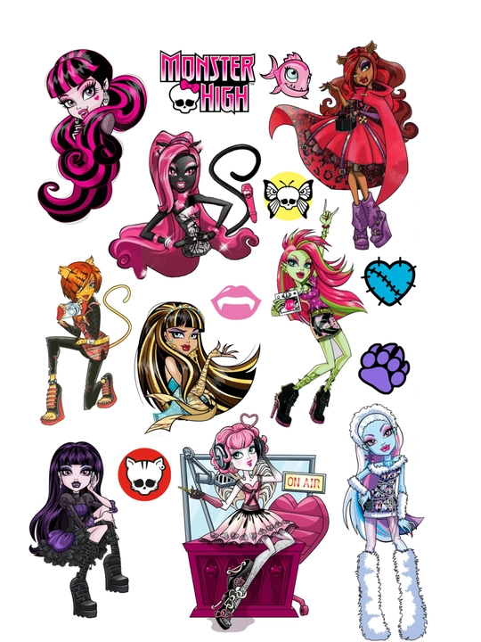 O‘zi kesuvchi stikerlar, stikerlar, Monster High, Winx, Ever After High - 