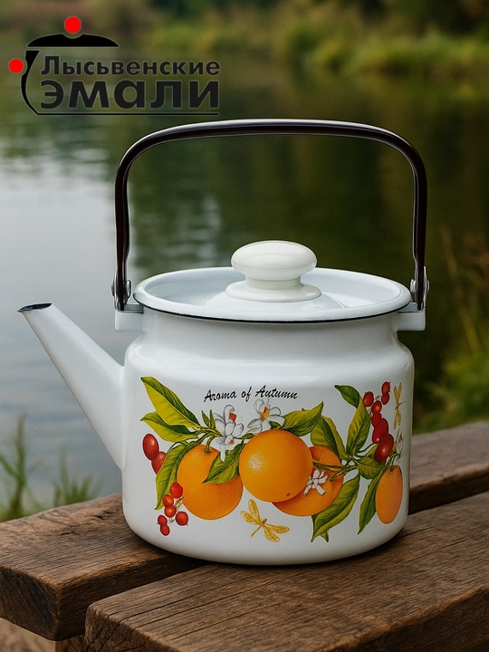 Чайник с крышкой, чайник заварочный, 2.0 л, эмалированный