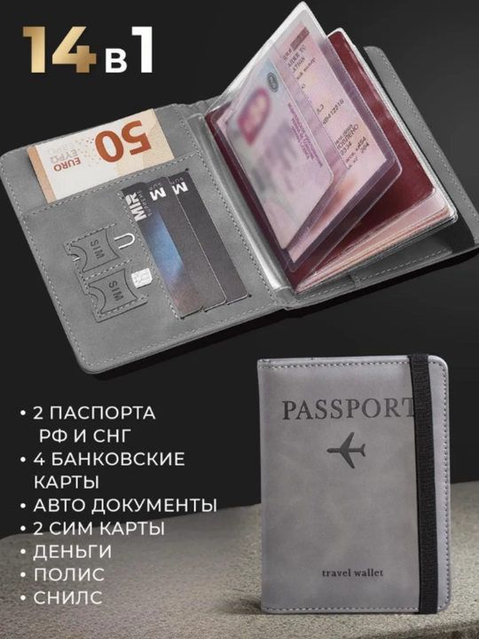 Zamonaviy sayohat hamyoni  - pasport va kartalar uchun