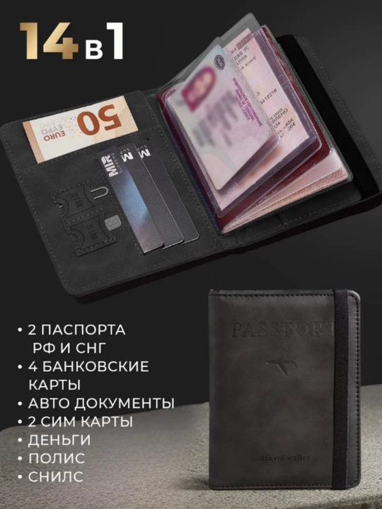 Zamonaviy sayohat hamyoni  - pasport va kartalar uchun