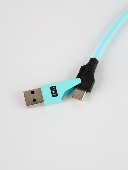 Кабель для зарядки 65W 4 в 1, iPhone, Samsung, Redmi, Type-C, Lightning