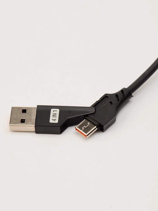 Кабель для зарядки 65W 4 в 1, iPhone, Samsung, Redmi, Type-C, Lightning - 