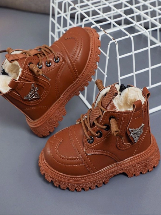 Детские ботинки и сапоги для мальчиков и девочек Boots, на меху, с нескользящей 16-35