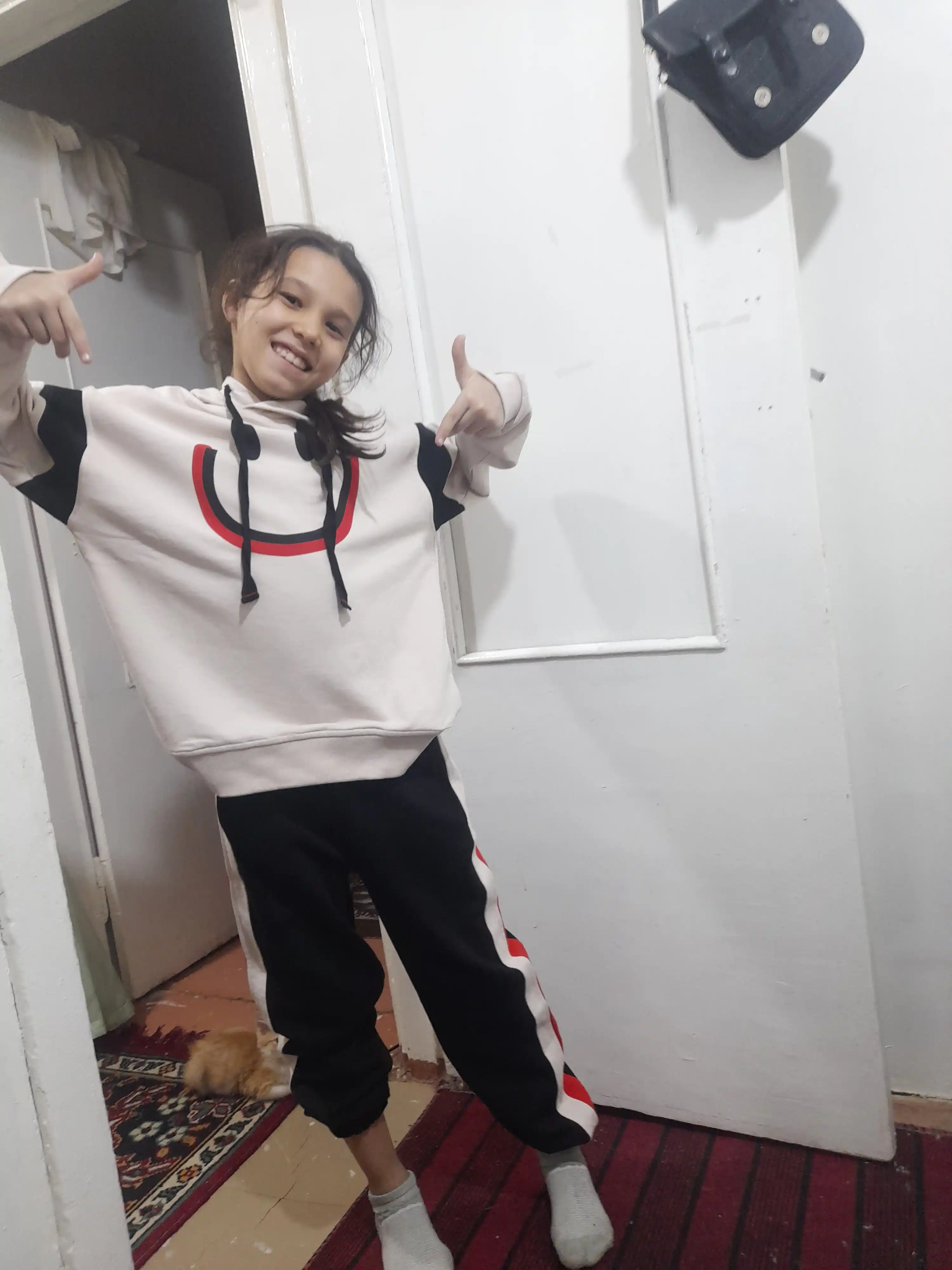 Playowo sport kostyumi, uzun yengli va shimli, qizlar uchun