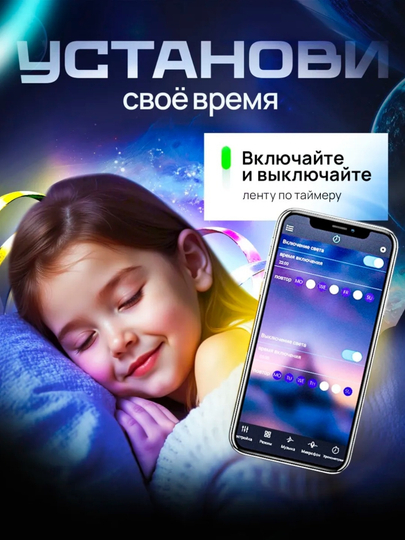 Светодиодная лента, 10 метров, с пультом, RGB LED