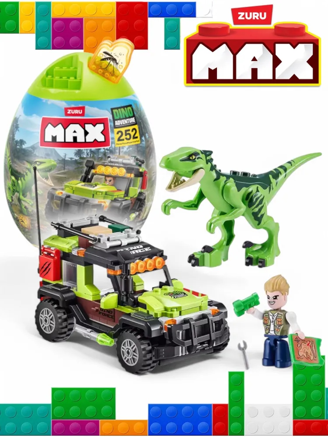 ZURU MAX Dino Adventures qurilish to'plami, 252 dona - 