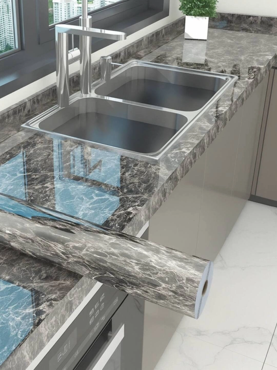 Mebel va devor uchun yopishqoq plyonka, suvga chidamli yopishqoq plyonkalar - 