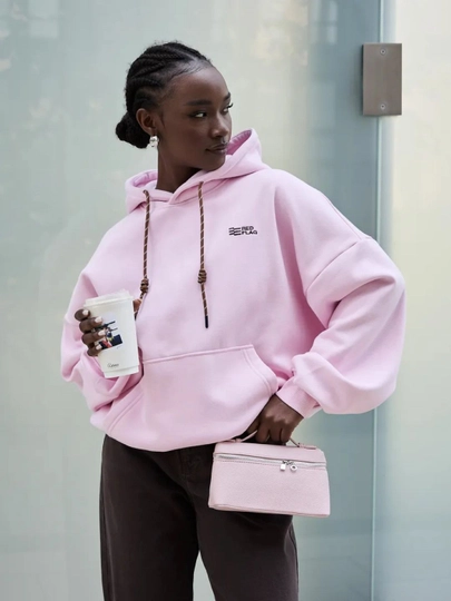 Ayollar uchun Xudi, katta o‘lchamli, kapyushonli, nachosli